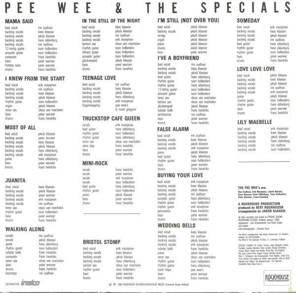 Pee Wee &amp; The Specials - Pee Wee &amp; The Specials