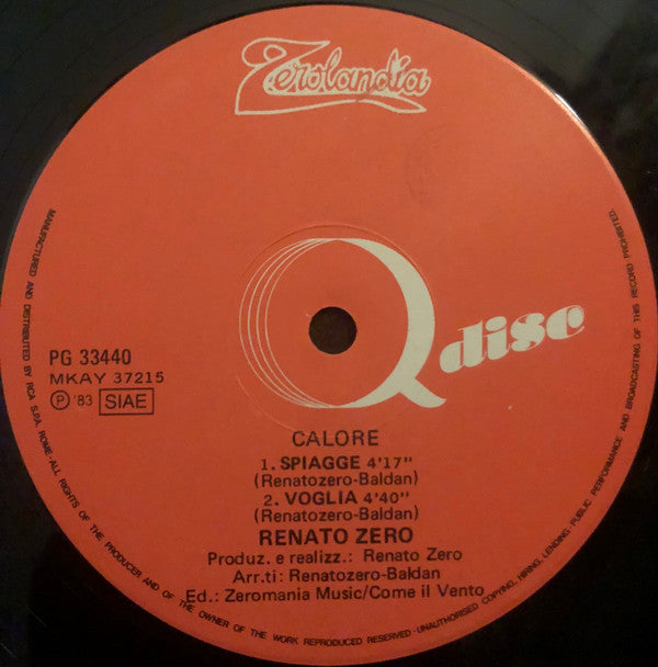 Renato Zero -Calore
