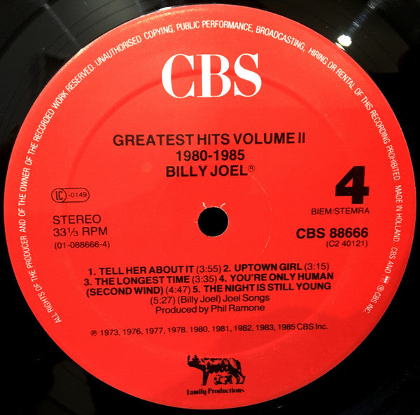 Billy Joel -Greatest Hits Volume I & Volume II