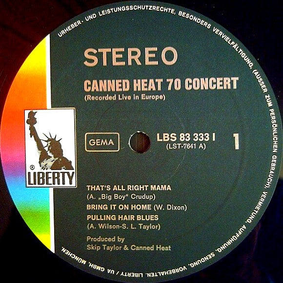 Canned Heat -'70 Concert: Recorded Live In Europe
