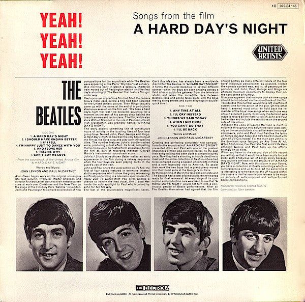 The Beatles - Yeah! Yeah! Yeah! - A Hard Day's Night - Originals From The United Artists Picture