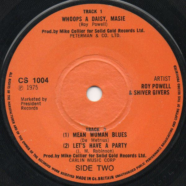 Roy Powell & Shiver Givers* -Whoops A Daisy, Masie