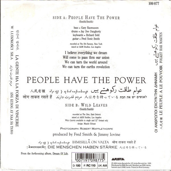 Patti Smith -People Have The Power
