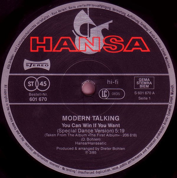 Modern Talking -You Can Win If You Want (Special Dance Version)