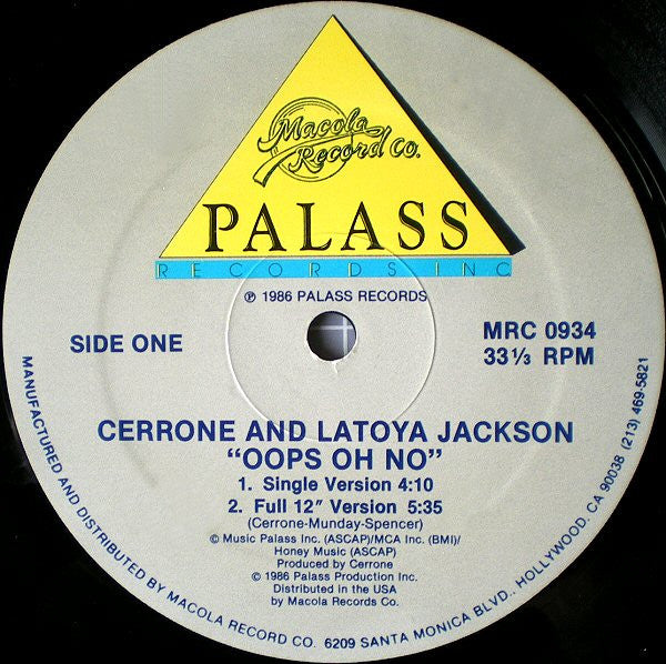 Cerrone & La Toya Jackson -Oops Oh No!