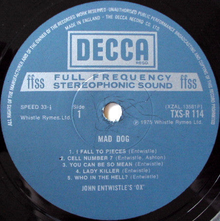 John Entwistle's Ox -Mad Dog