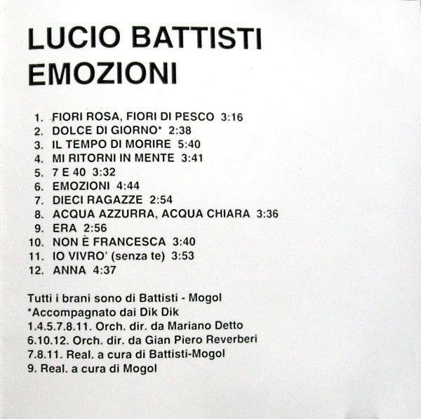 Lucio Battisti -Emozioni