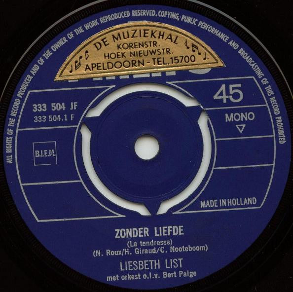 Liesbeth List -De Kinderen Van De Zee / Zonder Liefde