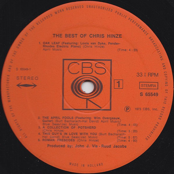 Chris Hinze -The Best Of Chris Hinze