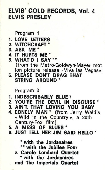 Elvis Presley -Elvis' Gold Records, Vol. 4