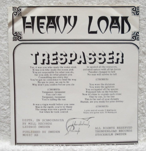 Heavy Load (2) -Take Me Away / Trespasser
