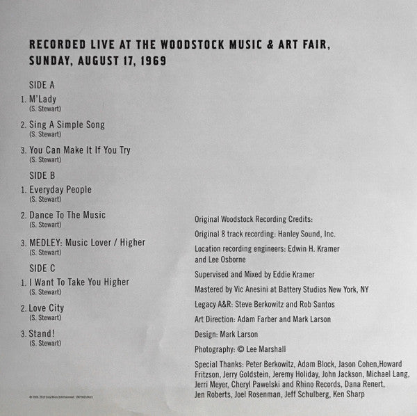 Sly & The Family Stone -Woodstock Sunday August 17, 1969