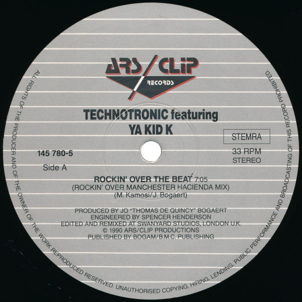 Technotronic Featuring Ya Kid K -Rockin' Over The Beat (The Bernard Sumner "Rockin' Over Manchester" Remixes)