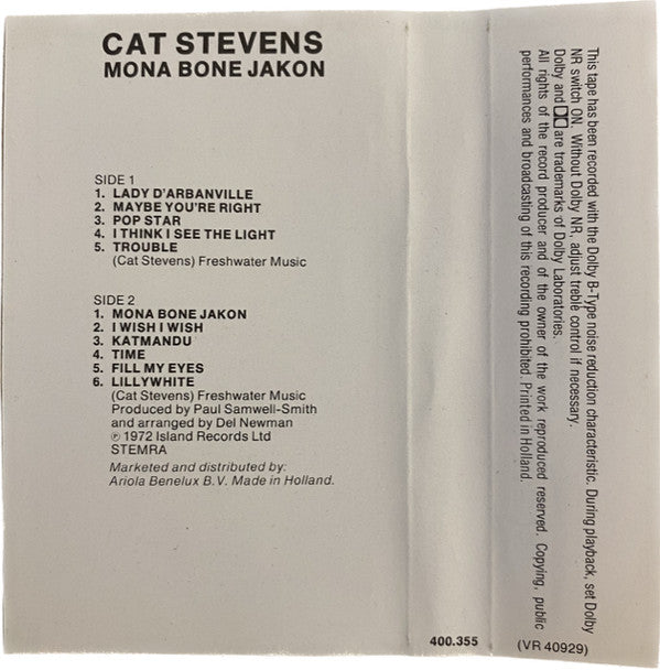 Cat Stevens -Mona Bone Jakon