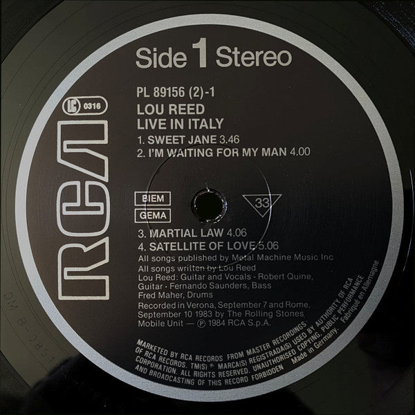 Lou Reed -Live In Italy