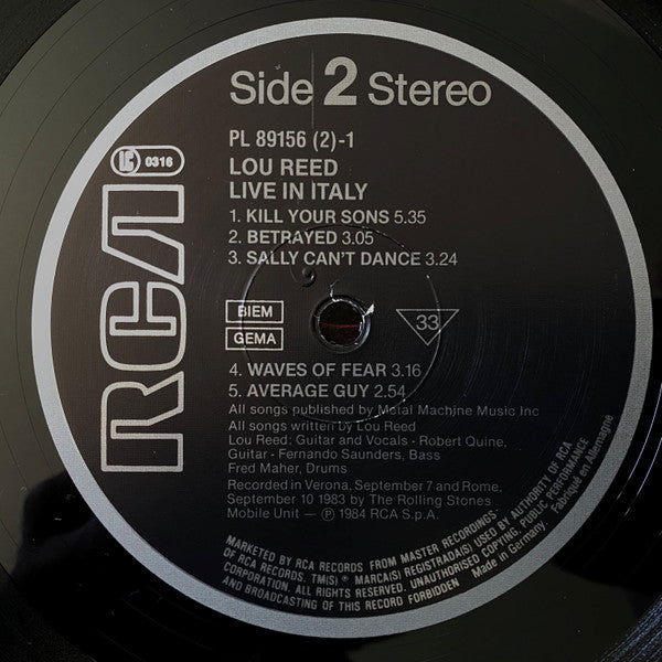 Lou Reed -Live In Italy