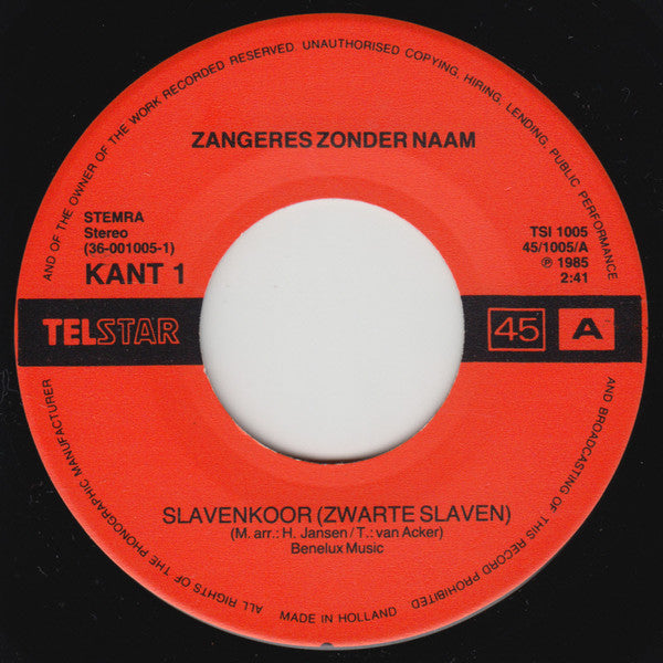Zangeres Zonder Naam -Slavenkoor (Zwarte Slaven)