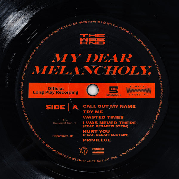 The Weeknd -My Dear Melancholy,