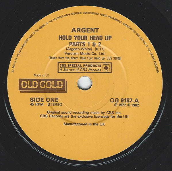 Argent -Hold Your Head Up (Parts 1 & 2)