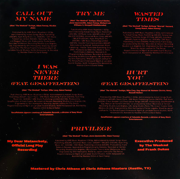 The Weeknd -My Dear Melancholy,