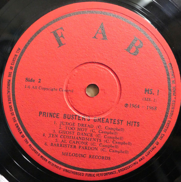 Prince Buster -Fabulous Greatest Hits