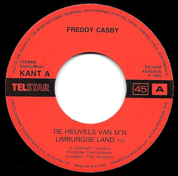 Freddy Casby -De Heuvels Van M'n Limburgse Land