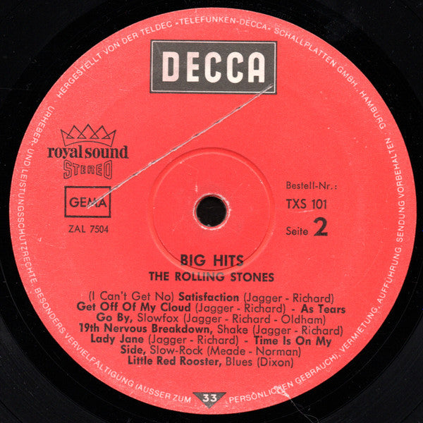 The Rolling Stones -Big Hits (High Tide And Green Grass)