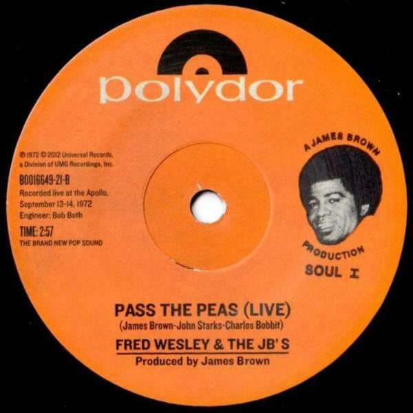 James Brown Featuring Fred Wesley &amp; The JB's - There It Is (Live) B/W Pass The Peas (Live)