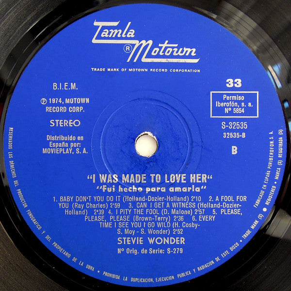 Stevie Wonder -I Was Made To Love Her = Fuí Hecho Para Amarla