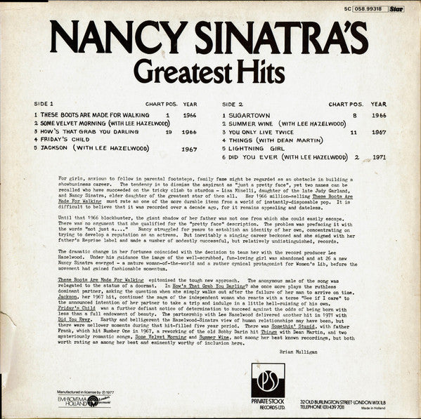 Nancy Sinatra -Nancy Sinatra's Greatest Hits