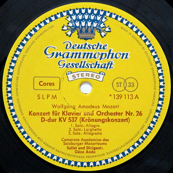Mozart*, Camerata Academica Des Salzburger Mozarteums*, Géza Anda -»Krönungskonzert« KV 537 Und Klavierkonzert A-Dur KV 414