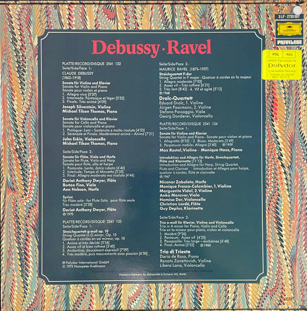 Debussy*, Ravel*, Boston Symphony Chamber Players, Drolc-Quartett, Trio Di Trieste, Max Rostal, Monique Haas - Quartette • Piano Trio • Sonaten • Syrinx • Introduktion &amp; Allegro