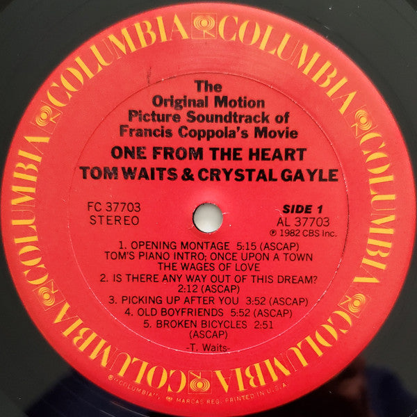 Tom Waits And Crystal Gayle - One From The Heart - The Original Motion Picture Soundtrack Of Francis Coppola's Movie