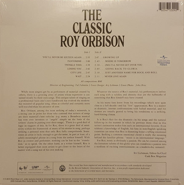 Roy Orbison -The Classic Roy Orbison