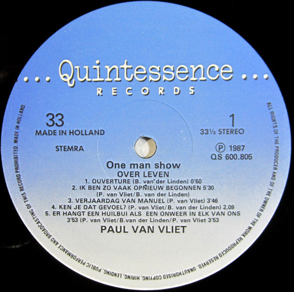 Paul Van Vliet (2) -One Man Show: Over Leven