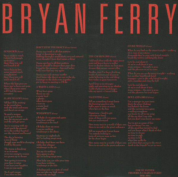 Bryan Ferry - Boys And Girls