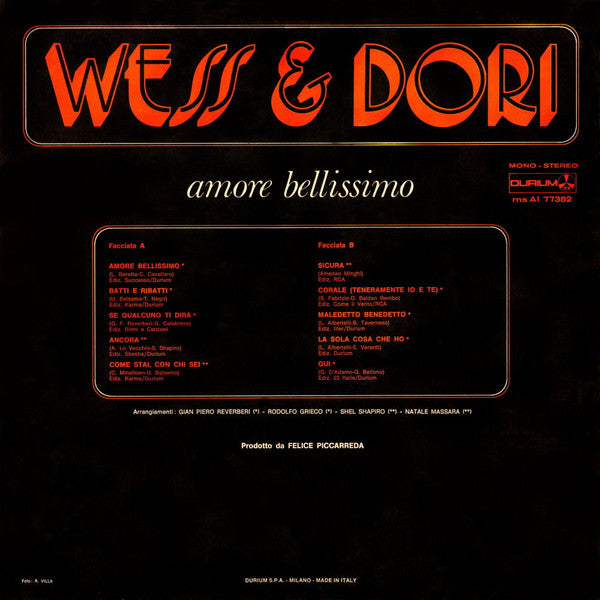 Wess And Dori Ghezzi -Amore Bellissimo