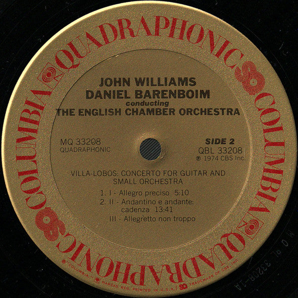 Rodrigo* / Villa-Lobos* - John Williams (7), Daniel Barenboim, English Chamber Orchestra - Concierto De Aranjuez / Concerto For Guitar And Small Orchestra