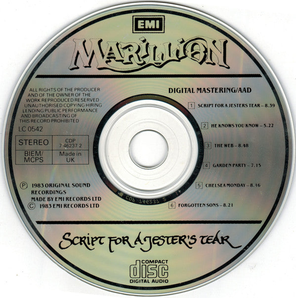 Marillion -Script For A Jester's Tear