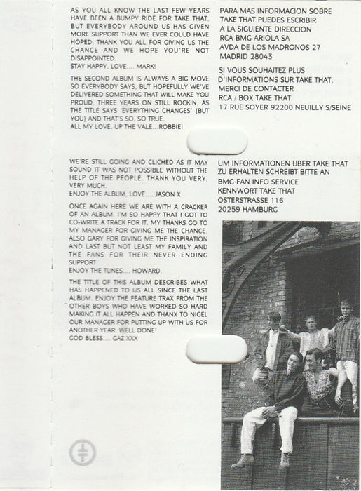 Take That - Everything Changes