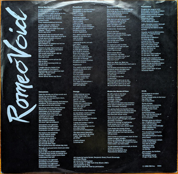 Romeo Void -Benefactor