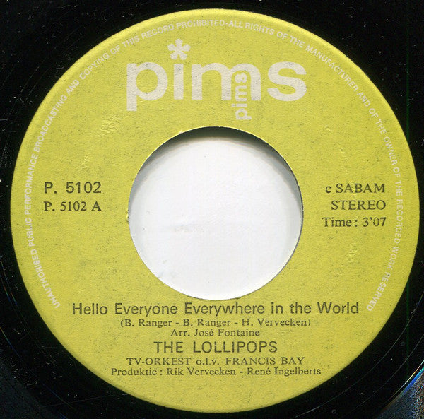 The Lollipops (5) -Hello Everyone Everywhere In The World
