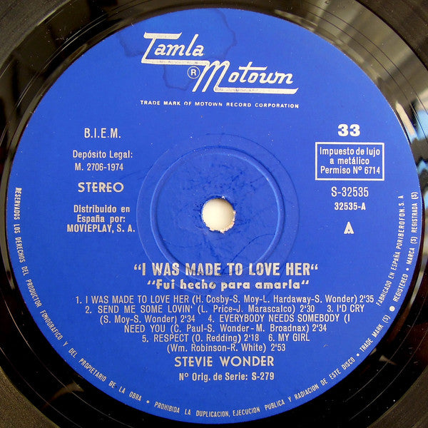 Stevie Wonder -I Was Made To Love Her = Fuí Hecho Para Amarla