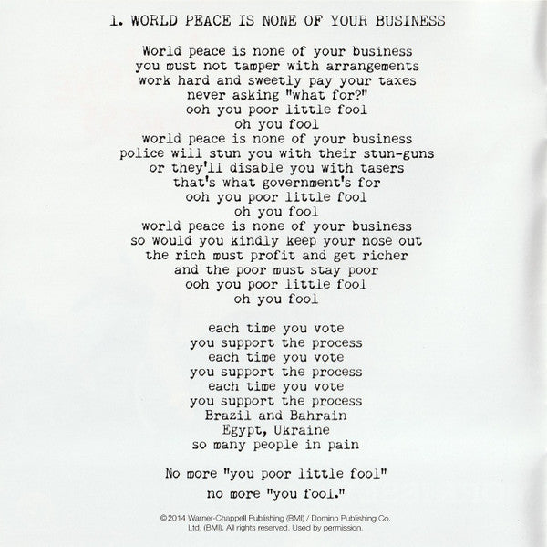 Morrissey -World Peace Is None Of Your Business