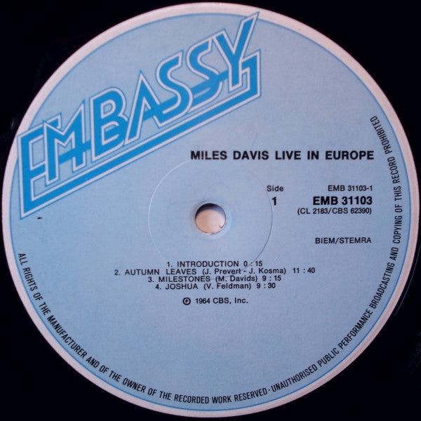 Miles Davis -Live In Europe