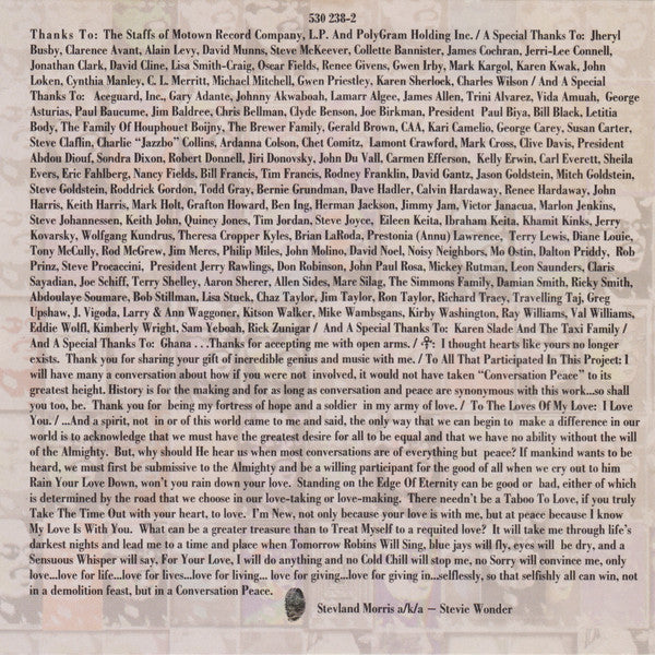 Stevie Wonder -Conversation Peace