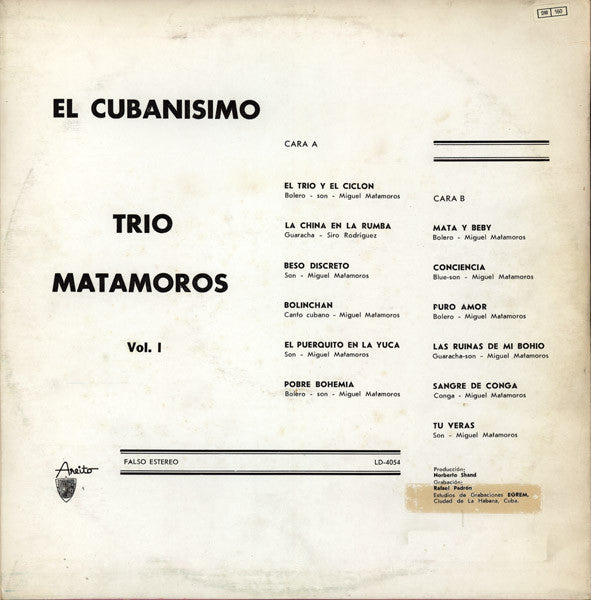 Trio Matamoros - El Cubanisimo Vol. I
