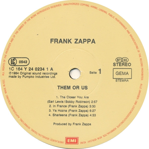 Zappa* - Them Or Us
