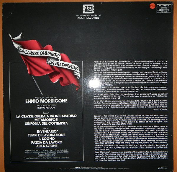 Ennio Morricone -La Classe Ouvrière Va Au Paradis (Bande Originale Du Film)