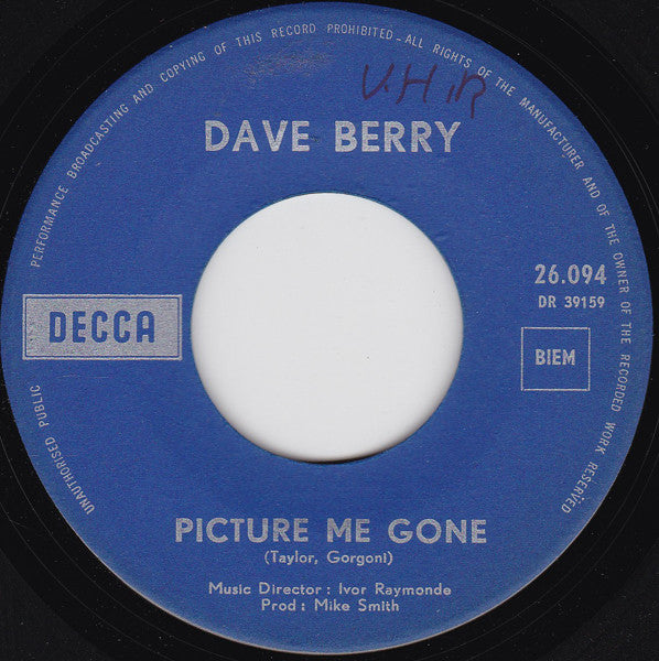 Dave Berry -Picture Me Gone / Ann